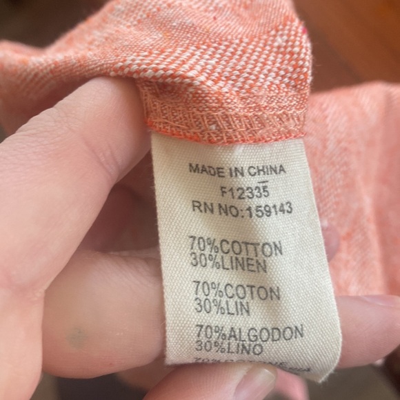 FRNCH Paris tangerine orange Cotton Linen oversized shift romper. Retro Med - Picture 8 of 8